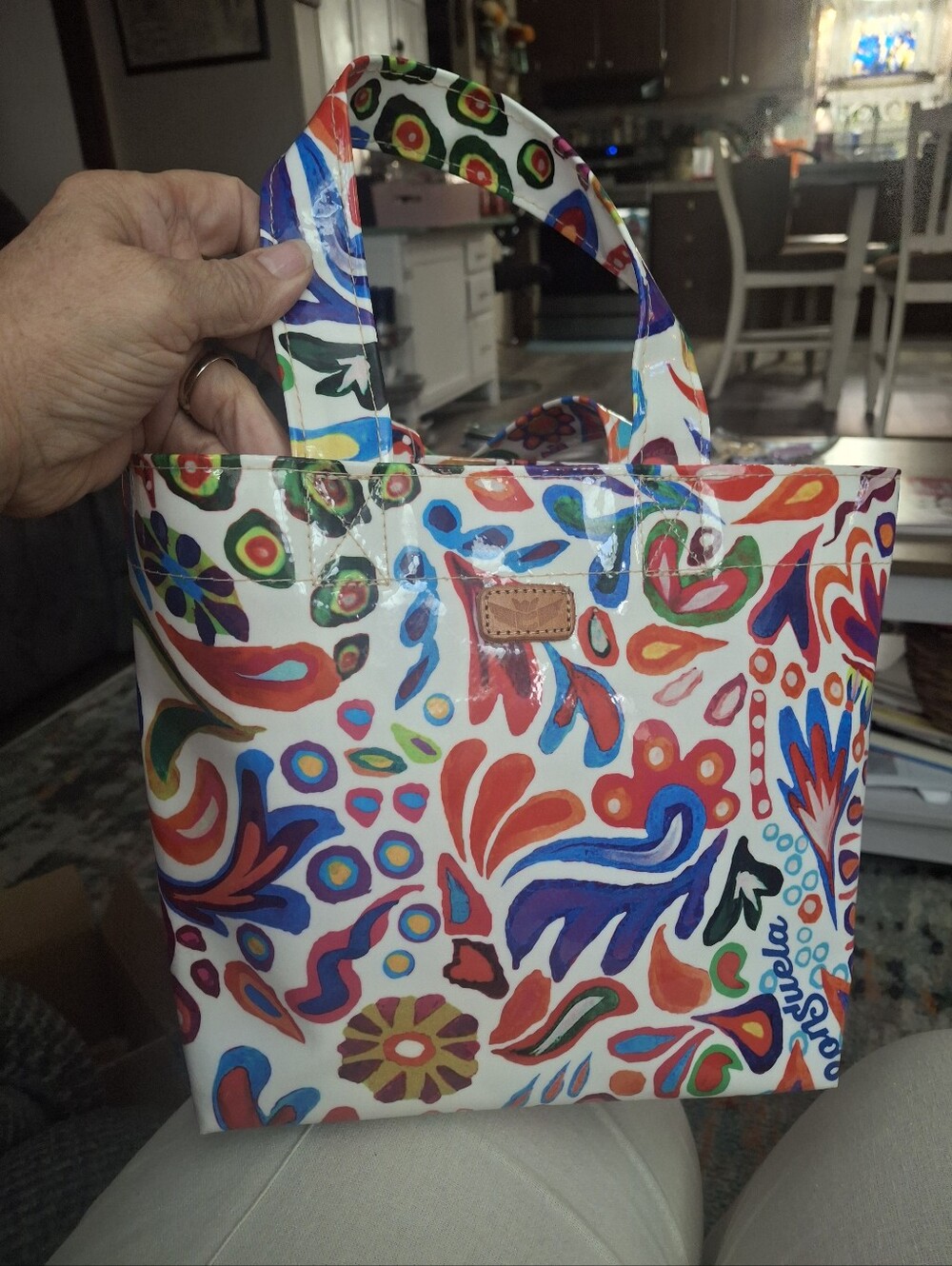 Viva Consuela Mini Colorful Floral Pattern Tote Bag - Multicolor